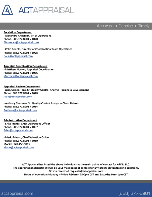 Act Appraisal Directory