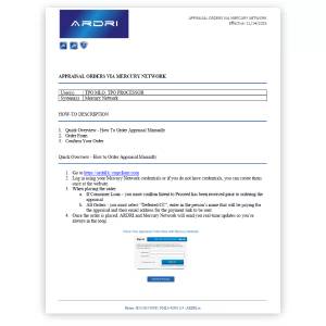 Appraisal Orders Via Mercury Network